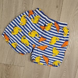 Vintage Sears Kids Striped Dinosaur Stretchy Waistband Cotton Summer Shorts, 3T